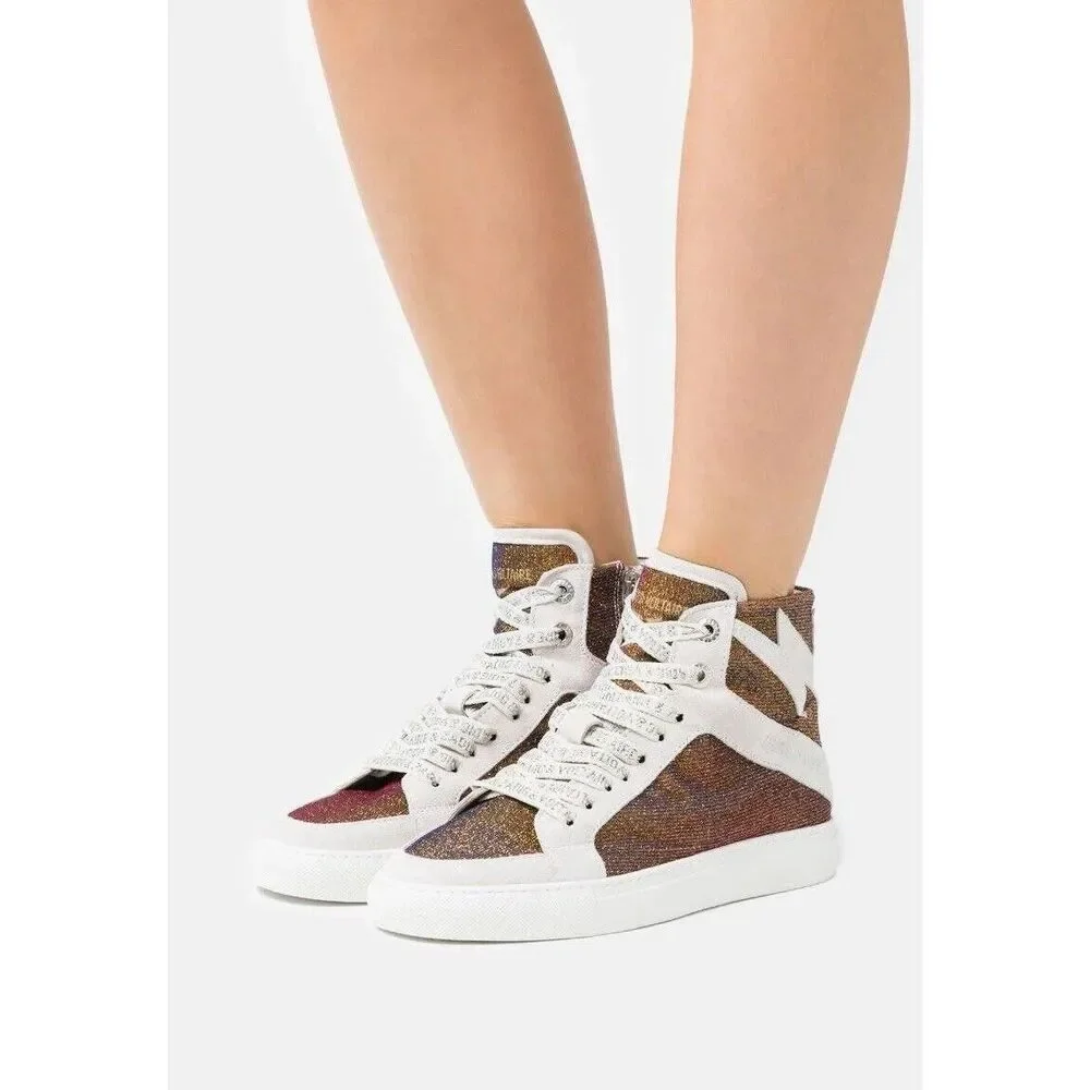 New Zadig&Voltaire Zv1747 High Flash Sneakers Size 39